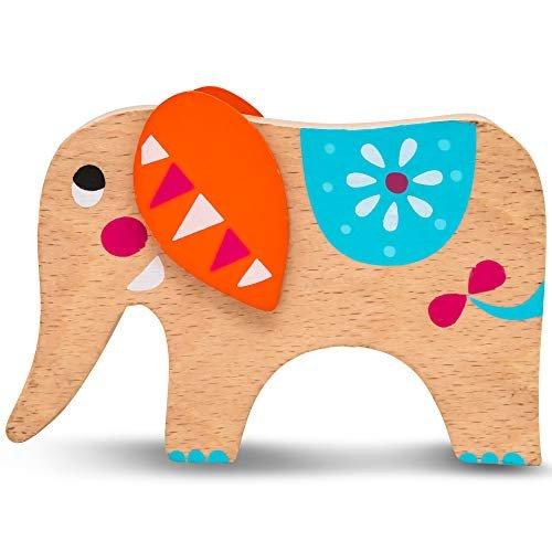 Activity-board  Jouet pile d'éléphants en bois pour l'apprentissage des compétences avec des bâtons colorés/naturels 