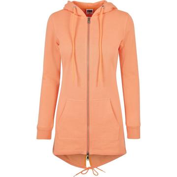 langes kapuzensweatshirt mit reißverschluss, damen