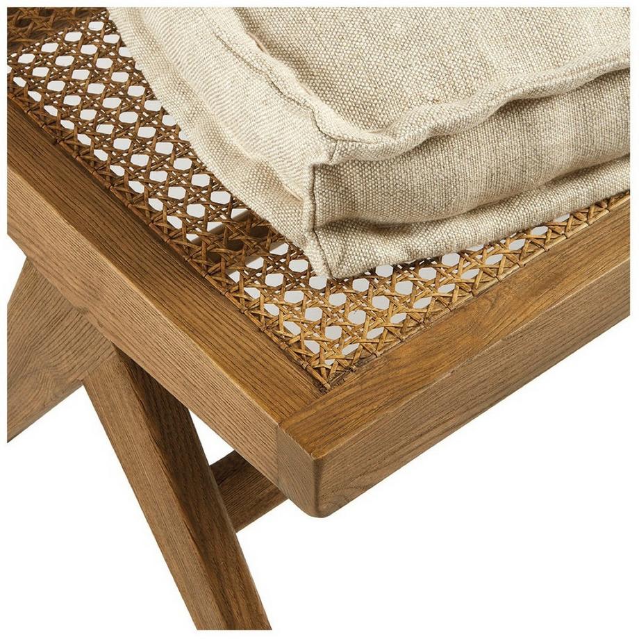 Blanc d'Ivoire Bank Mena Holz dunkel Leinen ecru 150  