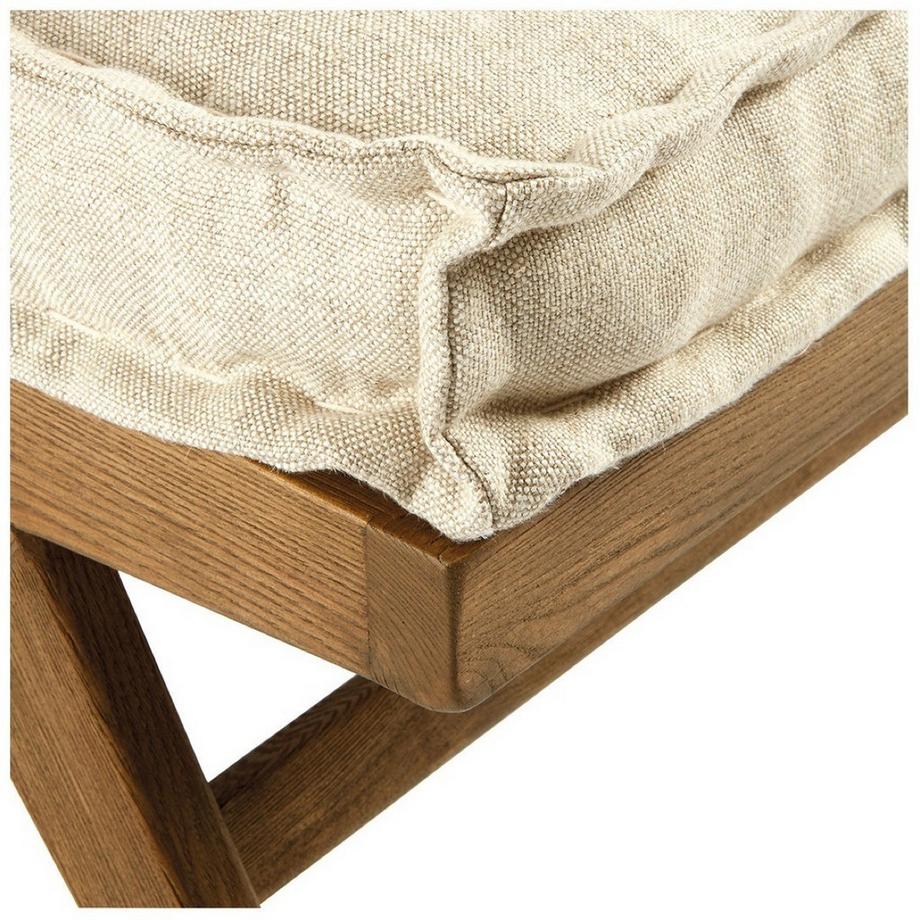 Blanc d'Ivoire Bank Mena Holz dunkel Leinen ecru 150  