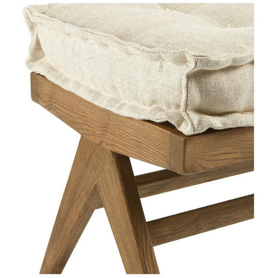 Blanc d'Ivoire Bank Mena Holz dunkel Leinen ecru 150  