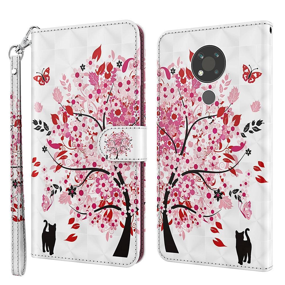 Cover-Discount  Nokia 3.4 - Custodia Fiori Effetto Glitter nero 