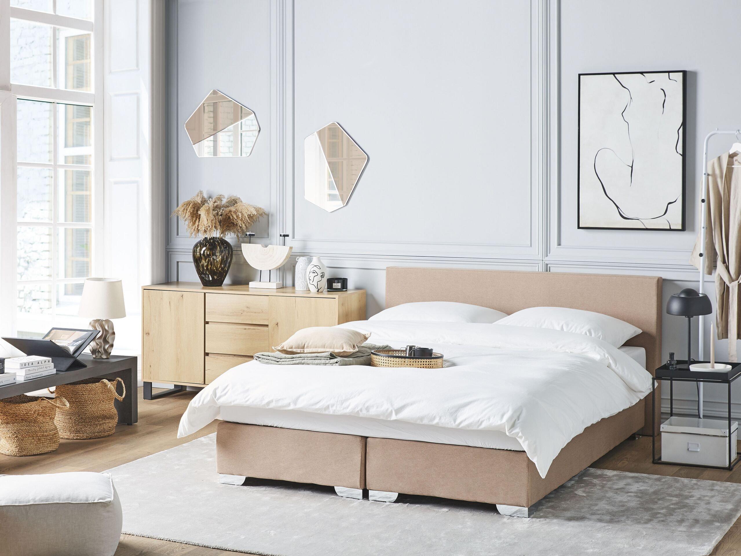 Beliani Boxspring Bett aus Polyester Modern PRESIDENT  