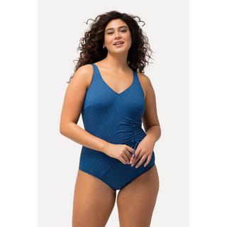 Ulla Popken  Maillot de bain scintillant style cache-cœur, bonnets souples, matière recyclée 