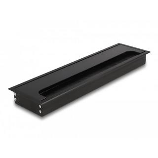 DeLock  Passacavo per montaggio su tavolo con spazzola 300 x 80 x 28 mm nero 