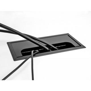 DeLock  Passacavo per montaggio su tavolo con spazzola 300 x 80 x 28 mm nero 