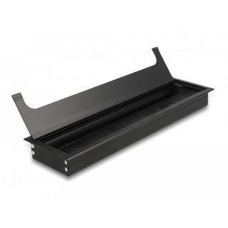 DeLock  Passacavo per montaggio su tavolo con spazzola 300 x 80 x 28 mm nero 