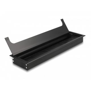 DeLock  Kabeldurchführung für Tischeinbau mit Bürste 300 x 80 x 28 mm schwarz 