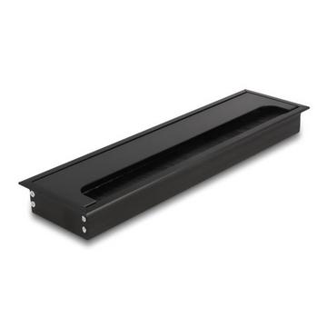 Passacavo per montaggio su tavolo con spazzola 300 x 80 x 28 mm nero