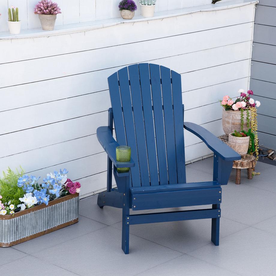 Outsunny Chaise de jardin Adirondack  