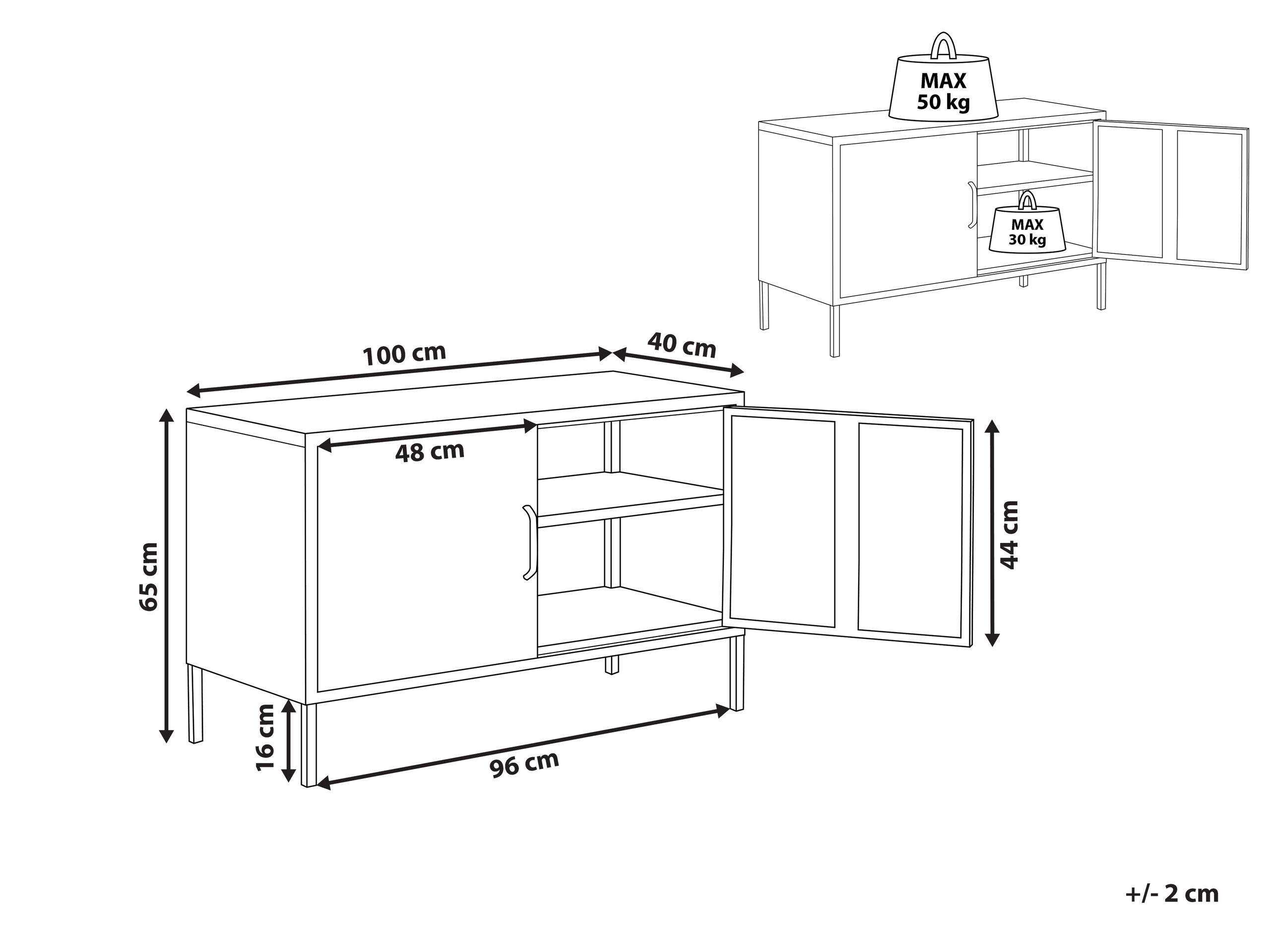 Beliani Credenza a 2 ante en Acciaio Moderno URIA  