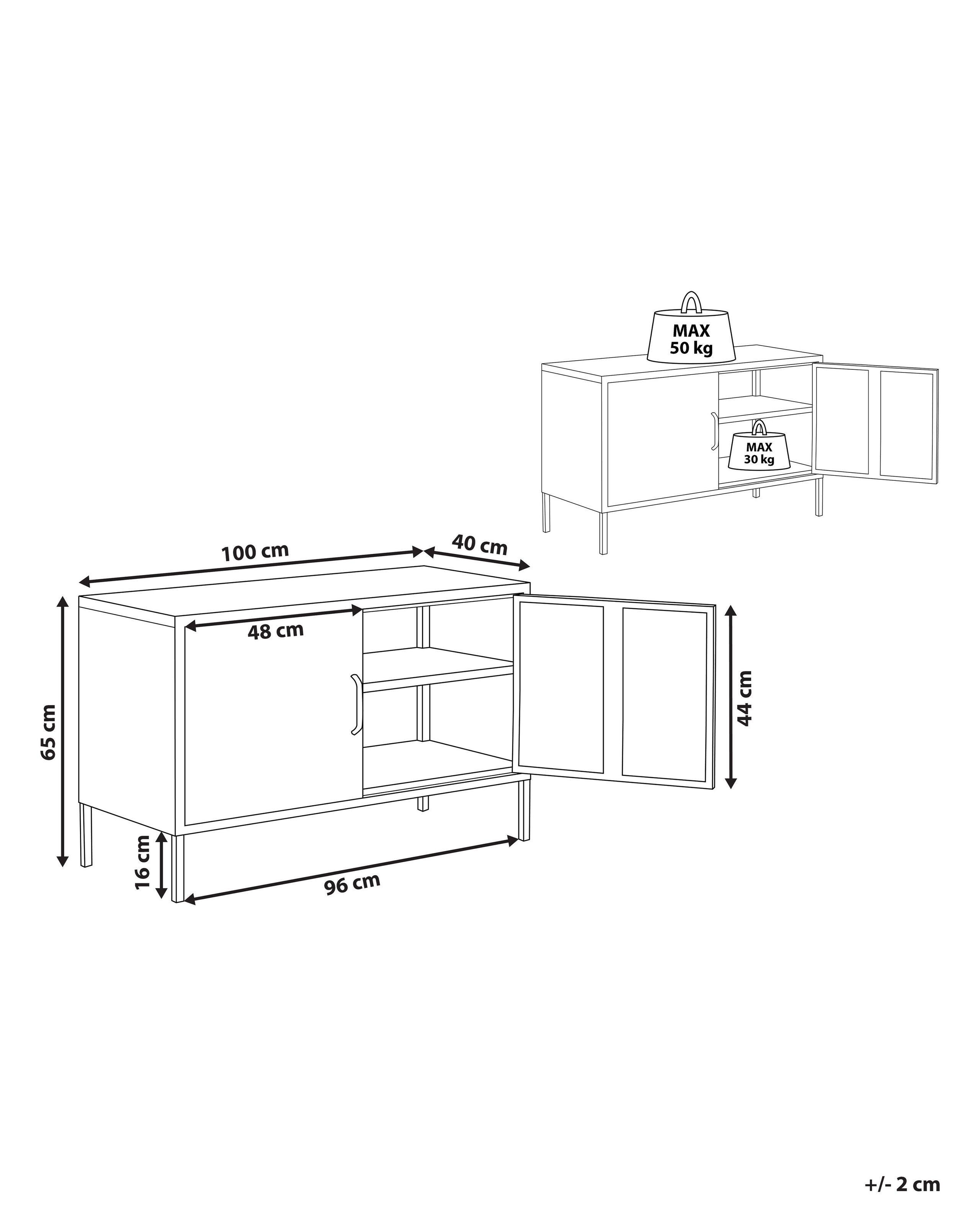 Beliani Sideboard mit 2 Türen aus Stahl Modern URIA  