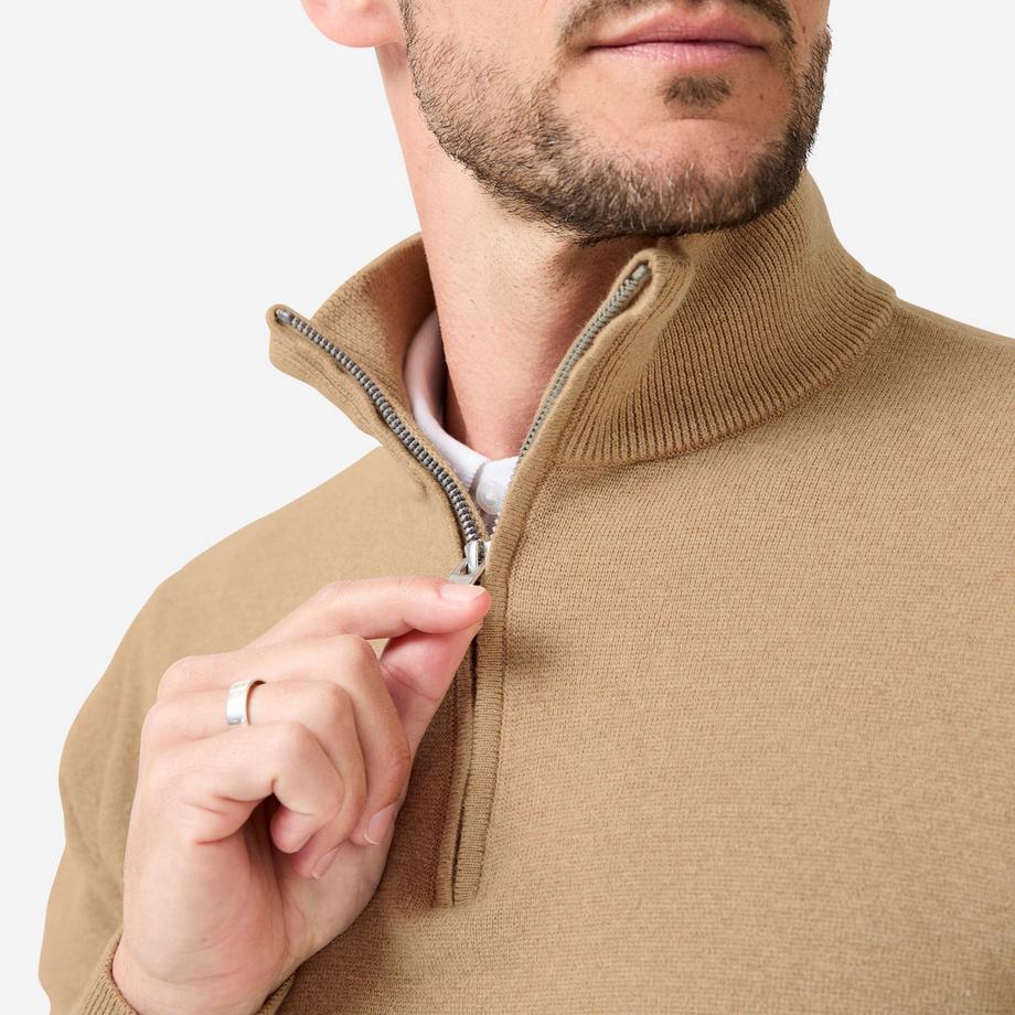 INESIS  Pull homme golf 1/2 zip coton 