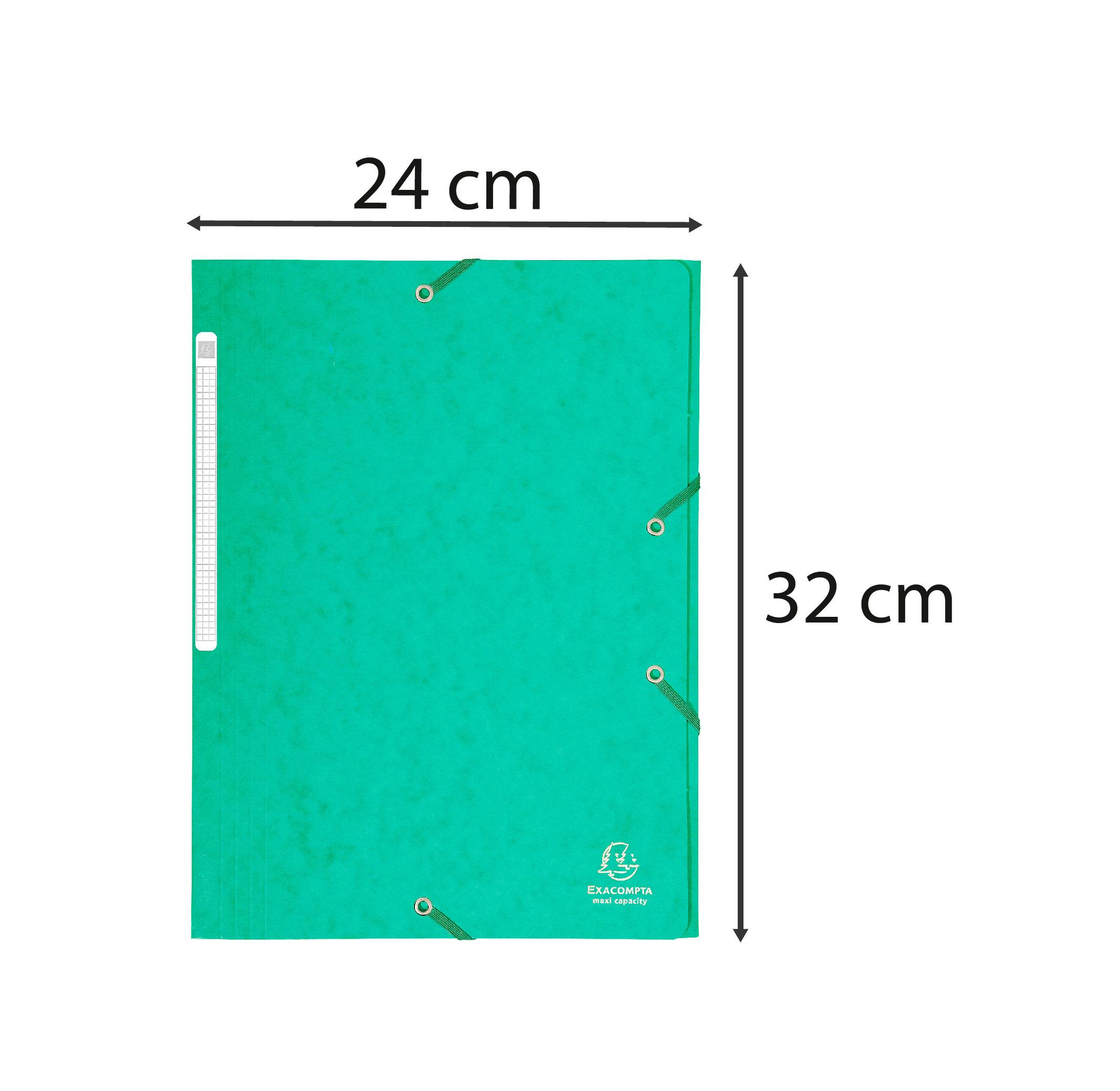 Exacompta Sammelmappe mit Gummizug und 3 Klappen, Colorspan-Karton 425g, für DIN A4, Maxi Capacity - x 50  