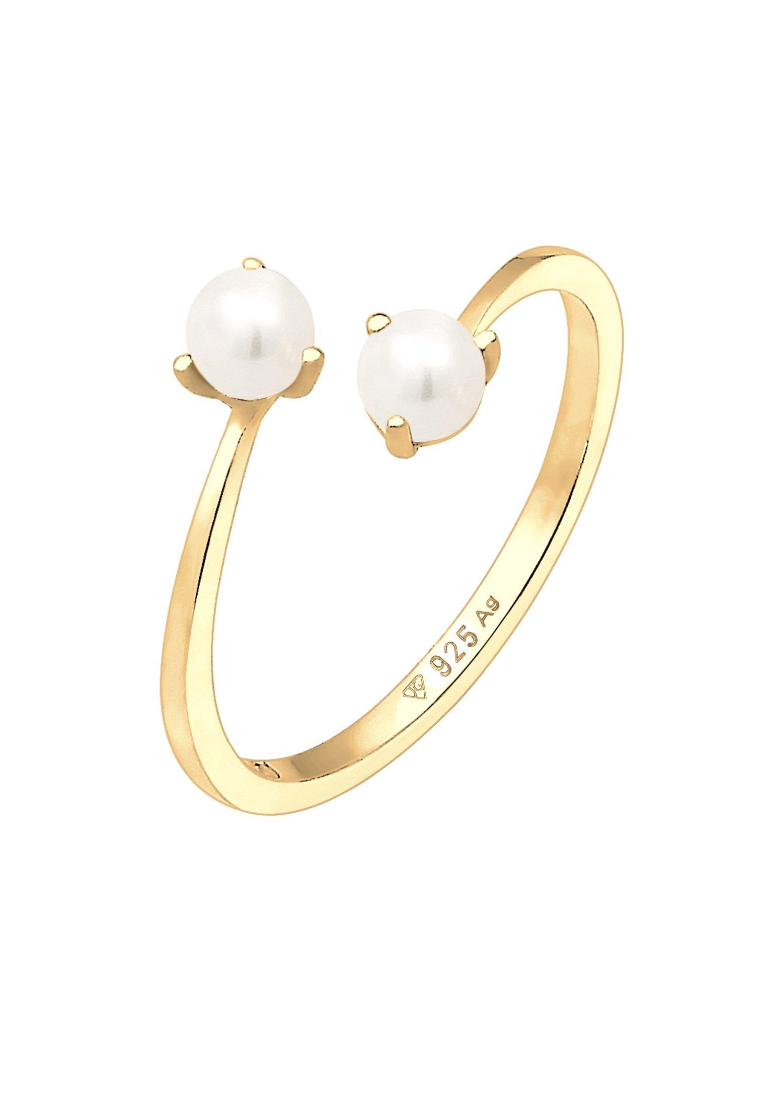 Image of Ring Süßwasserperle Verstellbar One Size Damen Gold 54mm