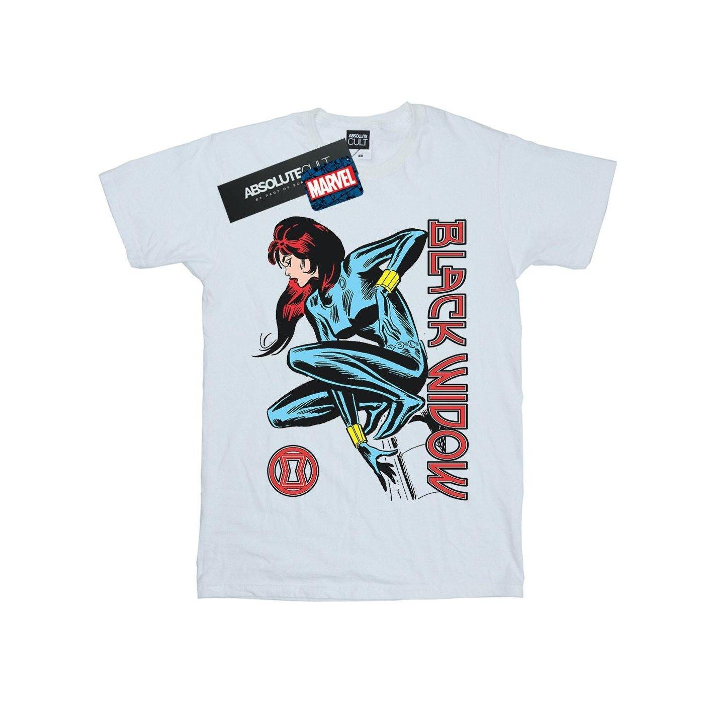 Image of Black Widow In Action Tshirt Unisex Weiss 104
