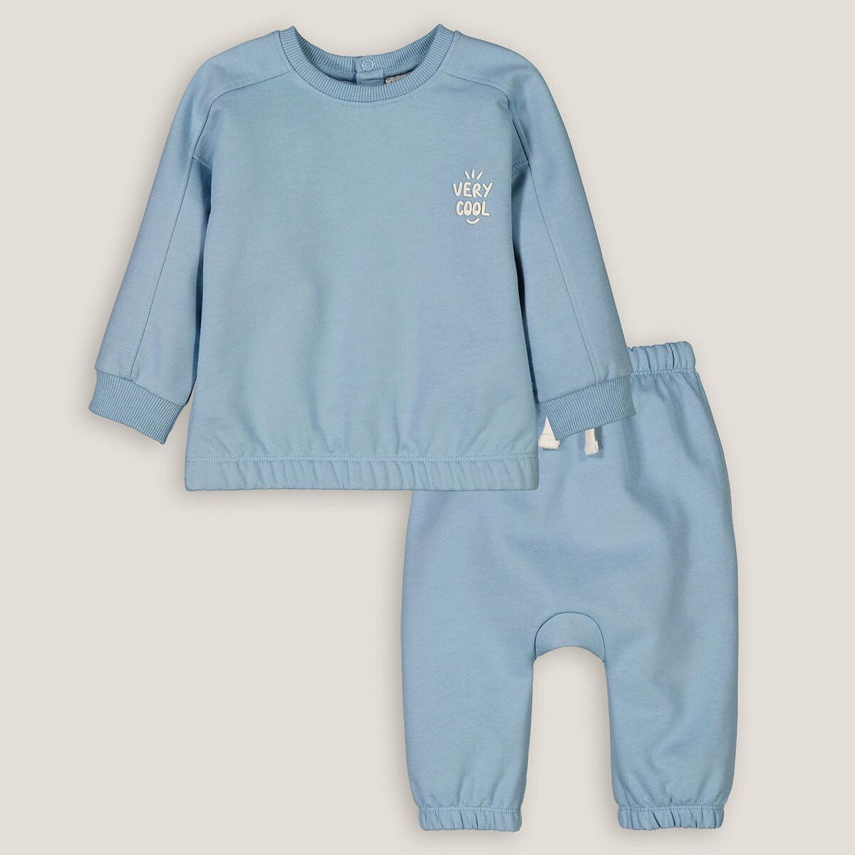 Image of Baby-set Aus Sweatshirt & Jogginghose Unisex Blau 6 mesi