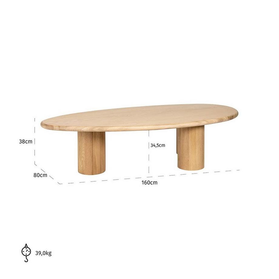 mutoni Tavolino Oakley rovere naturale  