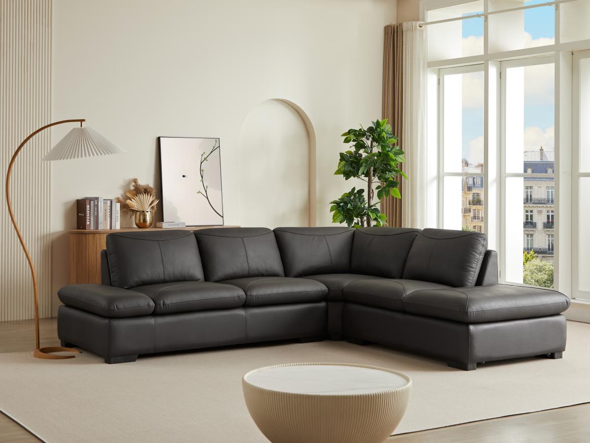 Vente-unique Ecksofa Leder ONYX II Ecke Rechts  