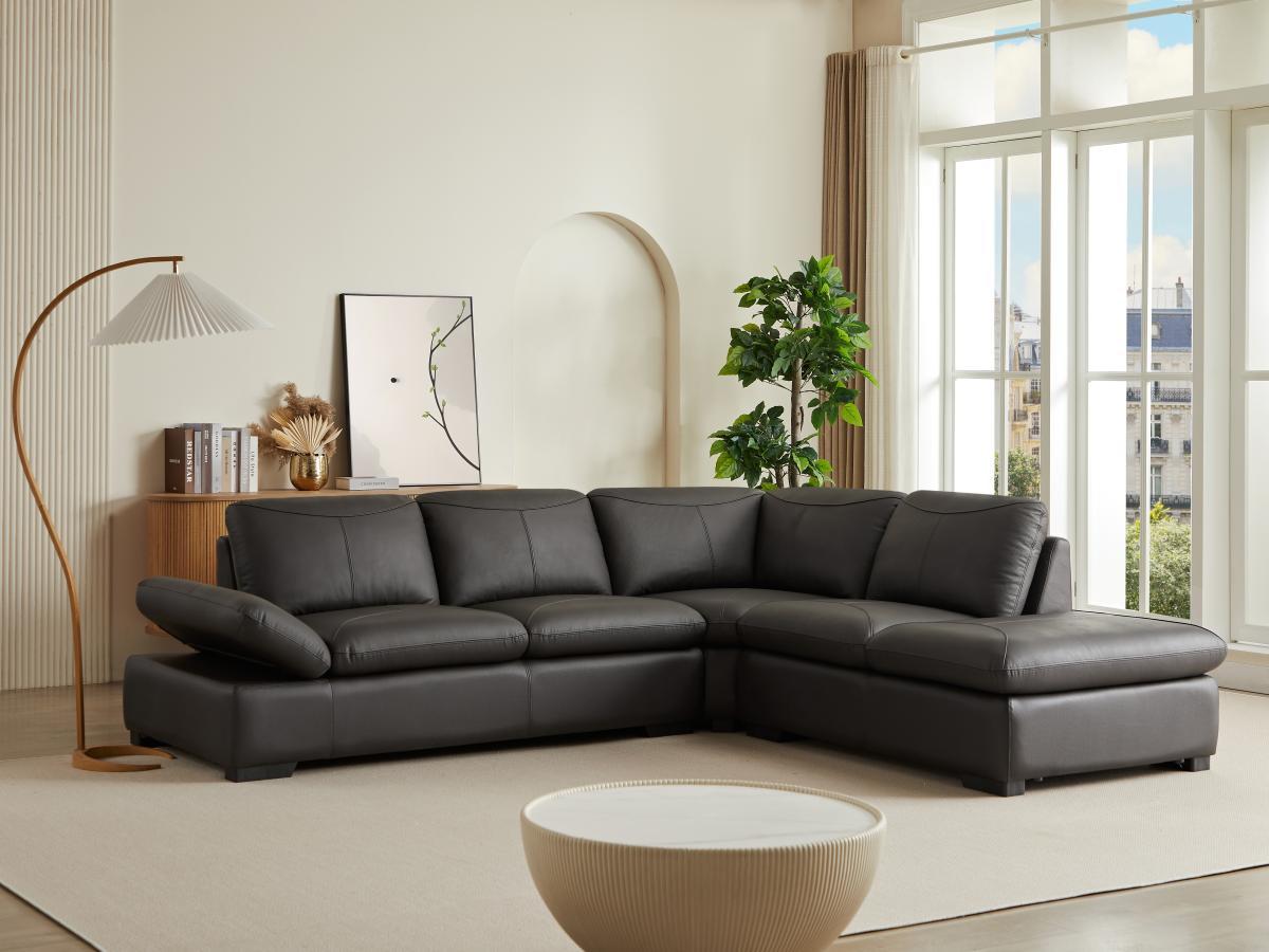 Vente-unique Ecksofa Leder ONYX II Ecke Rechts  