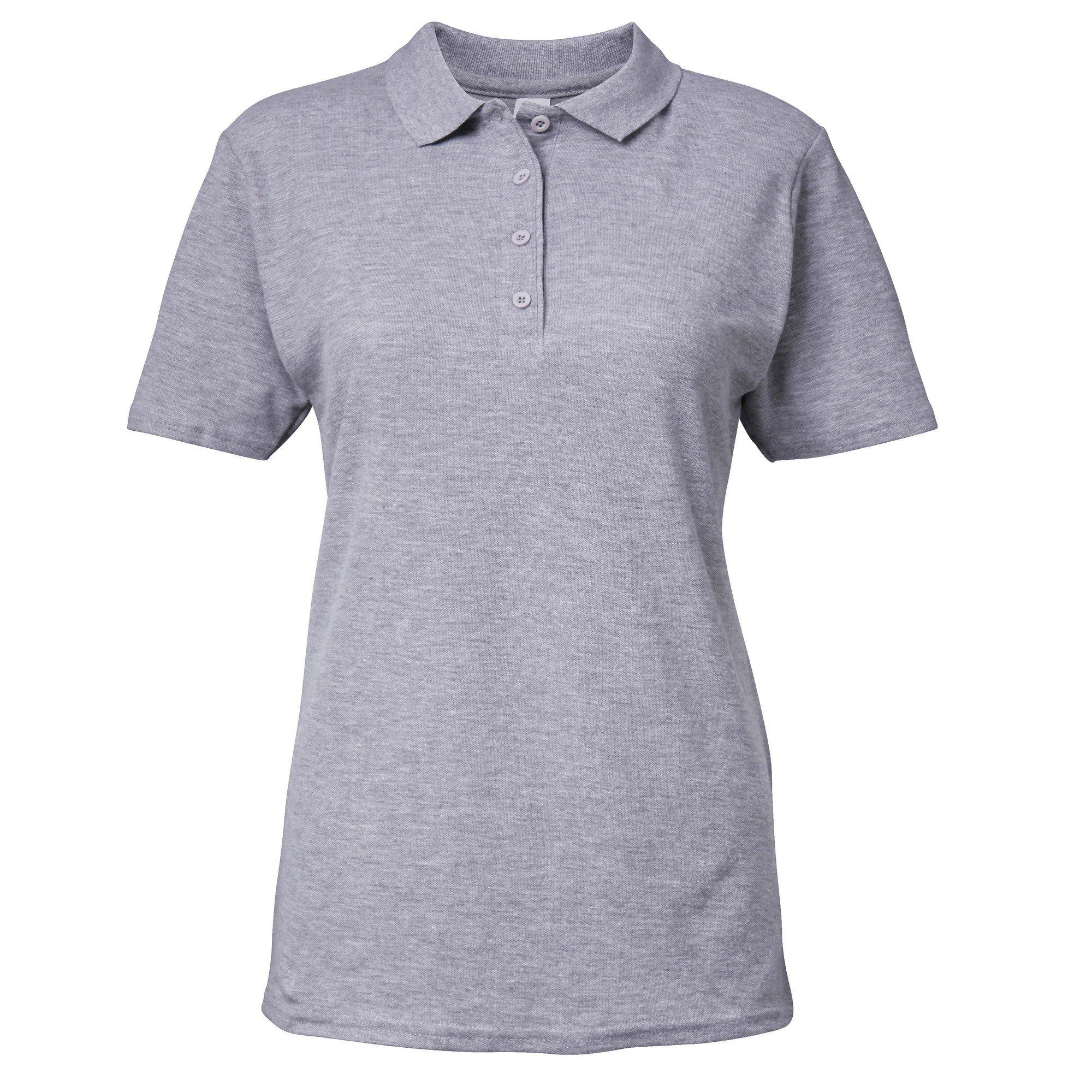 Image of Softstyle Kurzarm Doppel Pique Polo Shirt Damen Grau XXL