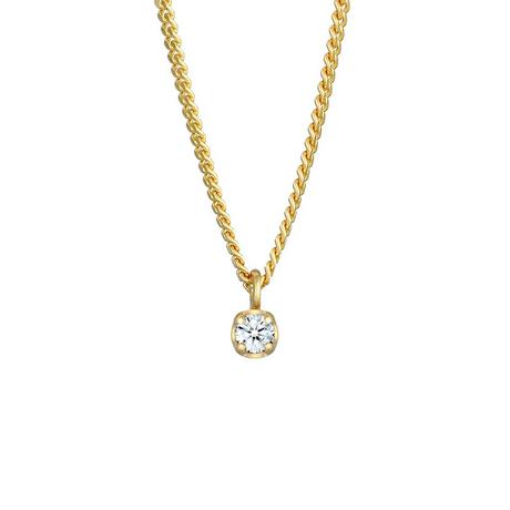 Elli  Halskette Solitär Diamant (0.03 Ct.) Elegant 375 Gelbgold 