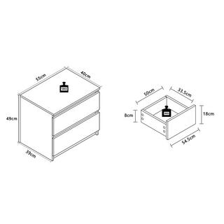 VCM Holz Nachtschrank Beistelltisch Schublade Konsole Nachttisch Breido Mini  