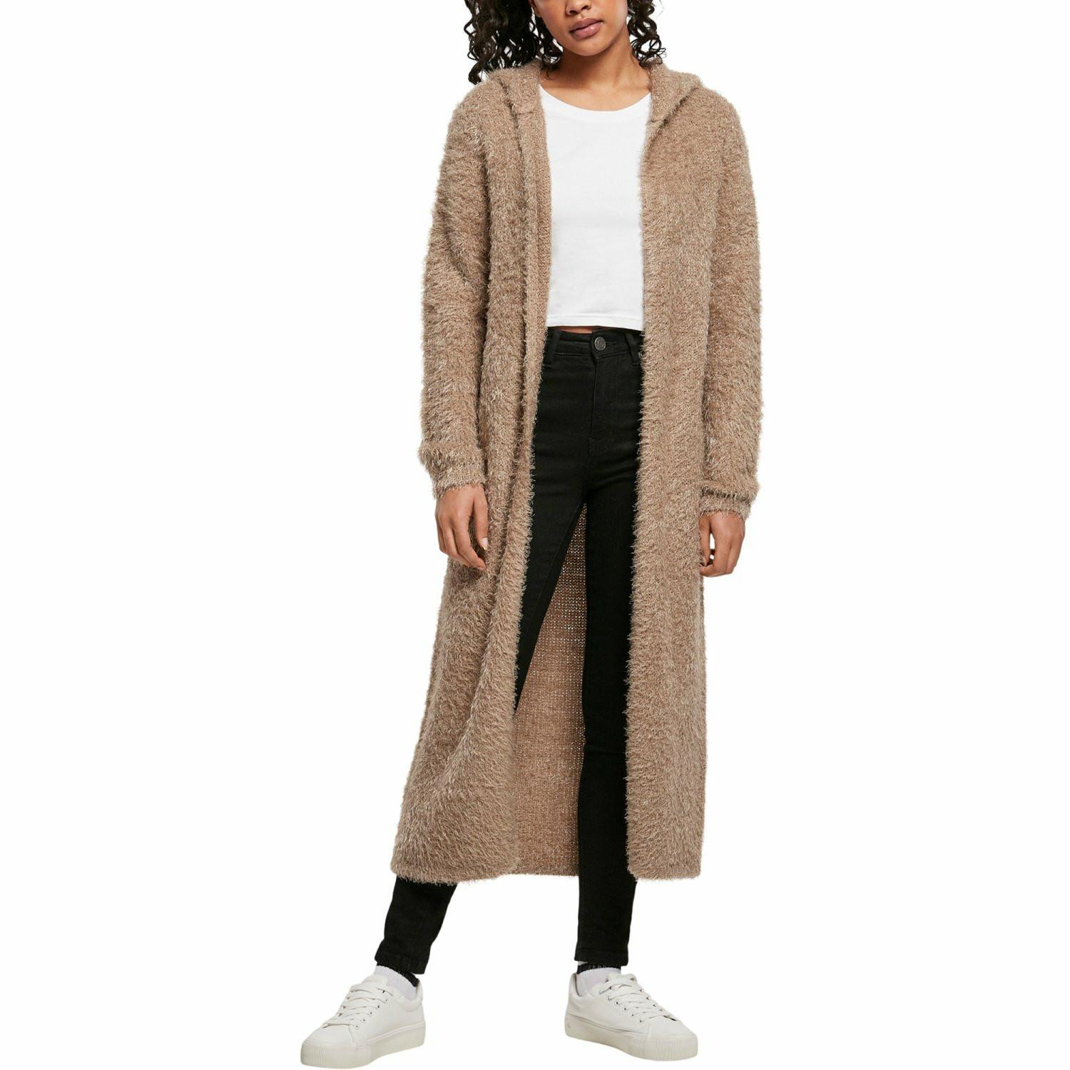 URBAN CLASSICS  Cardigan long femme  hooded feather-grandes tailles 