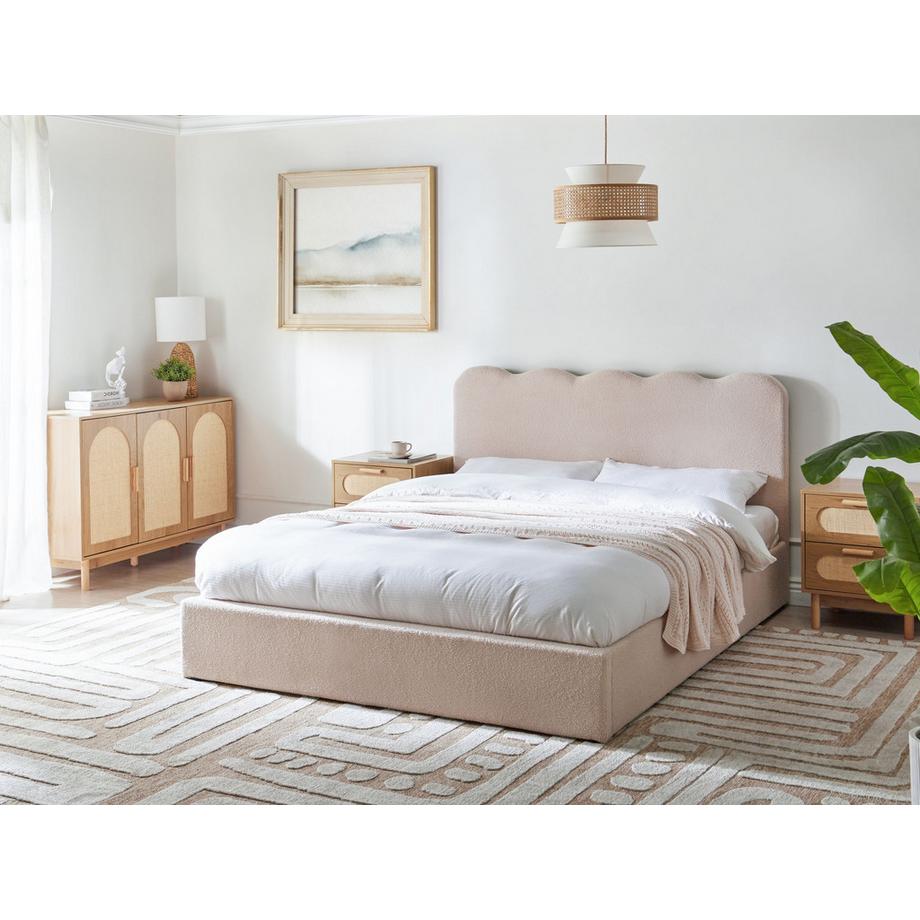 Beliani Letto contenitore en Bouclé  NANTERRE  