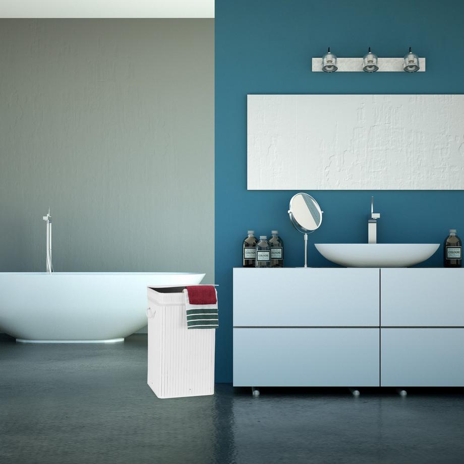 B2X Panier à linge pliable en bambou  