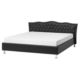 Beliani Letto con rete a doghe en Pelle sintetica Glamour METZ  