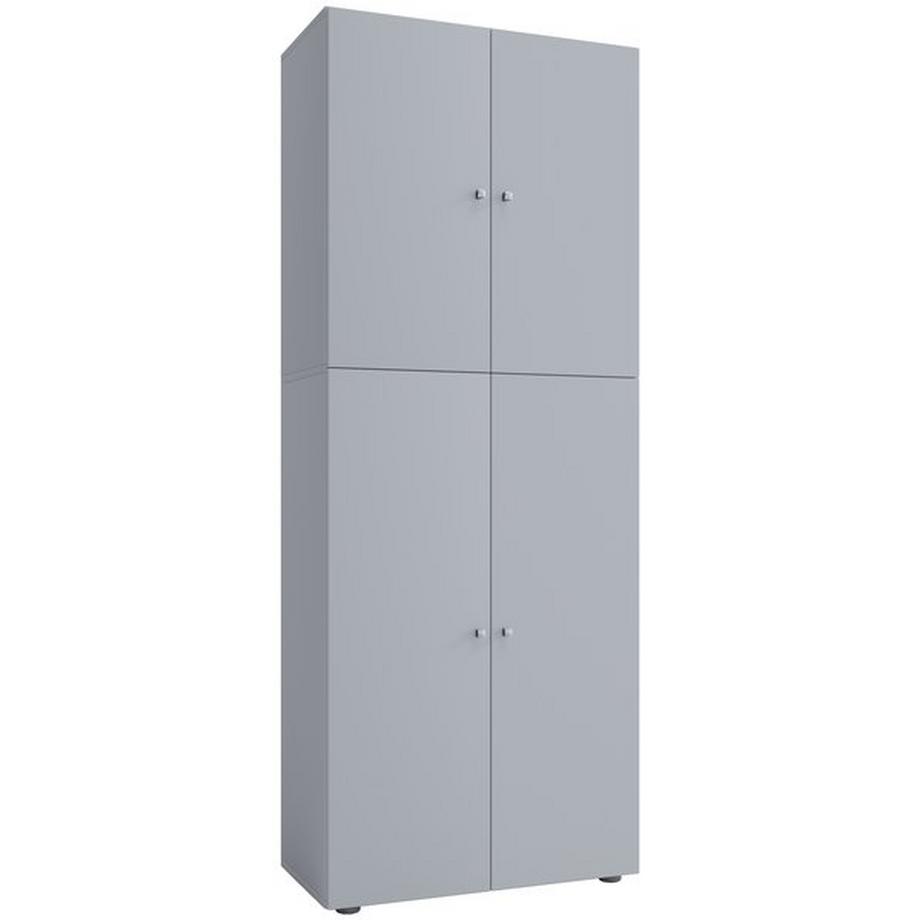 VCM Holz Besenschrank Staubsauger Putzschrank Haushaltsschrank Drehtüren Lona  