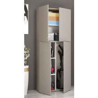 VCM Holz Besenschrank Staubsauger Putzschrank Haushaltsschrank Drehtüren Lona  