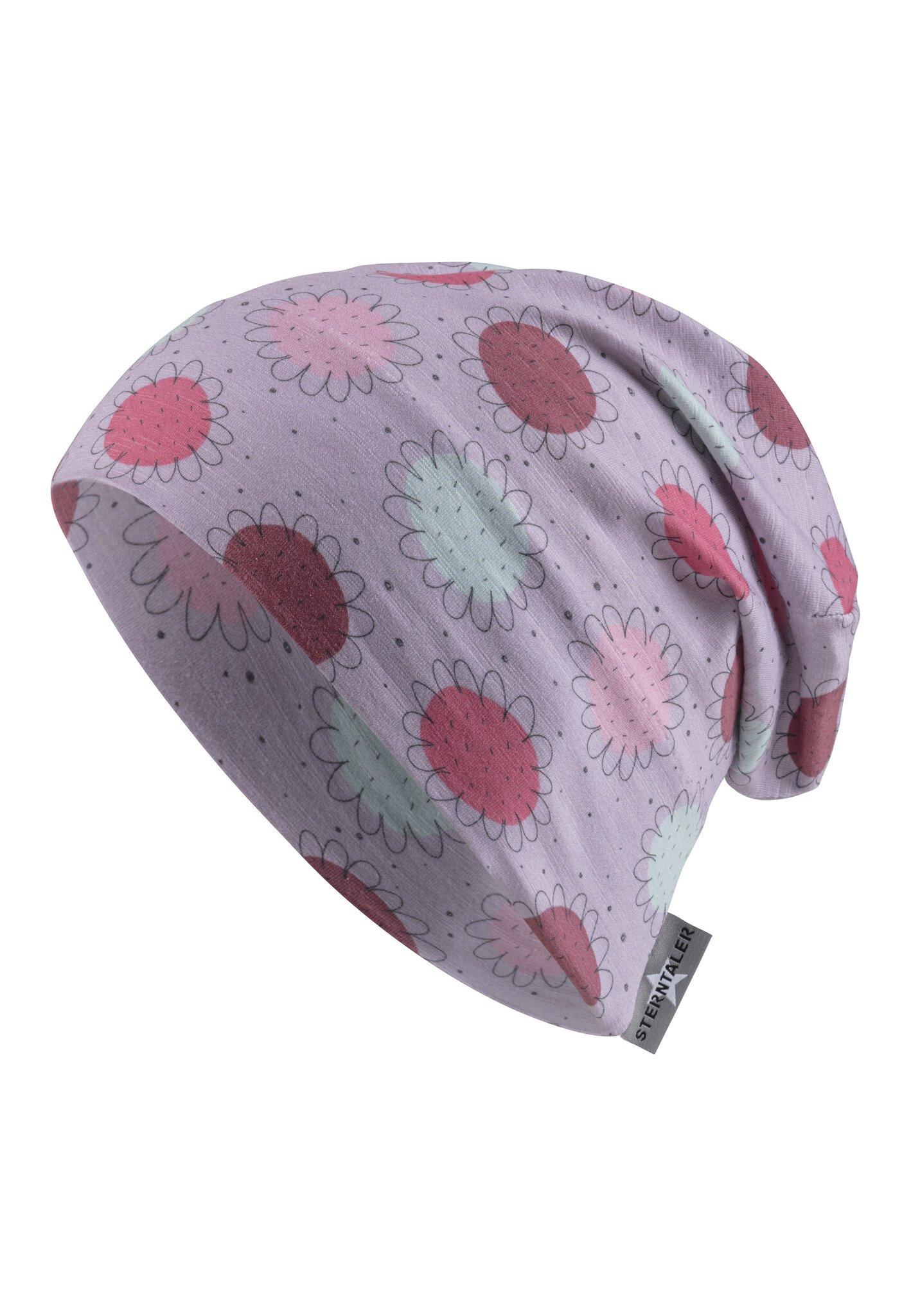 Image of Kinder Übergangsmütze Blümchen Mädchen Violett 49