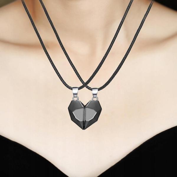 eStore  Collana d'amore magnetica, Nera - 1 paio 