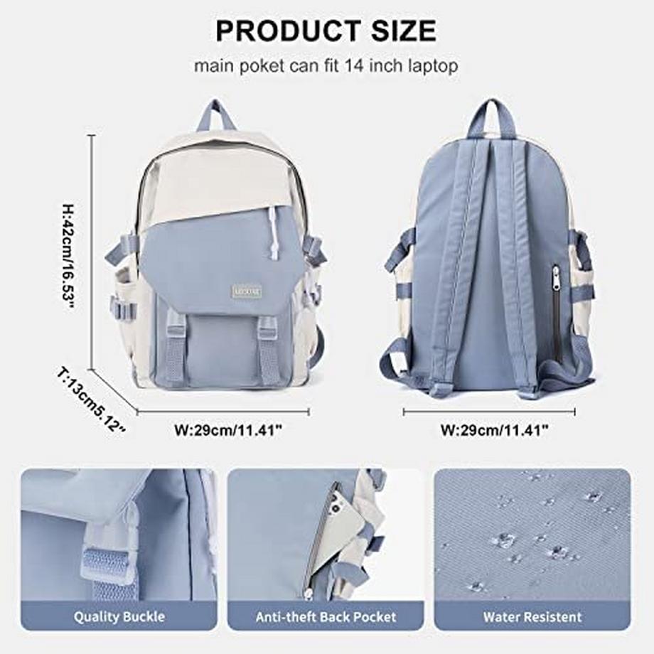 Only-bags.store Sac à Dos Daypack 14 Pouces pour Ordinateur Portable Étanche pour Adolescents  