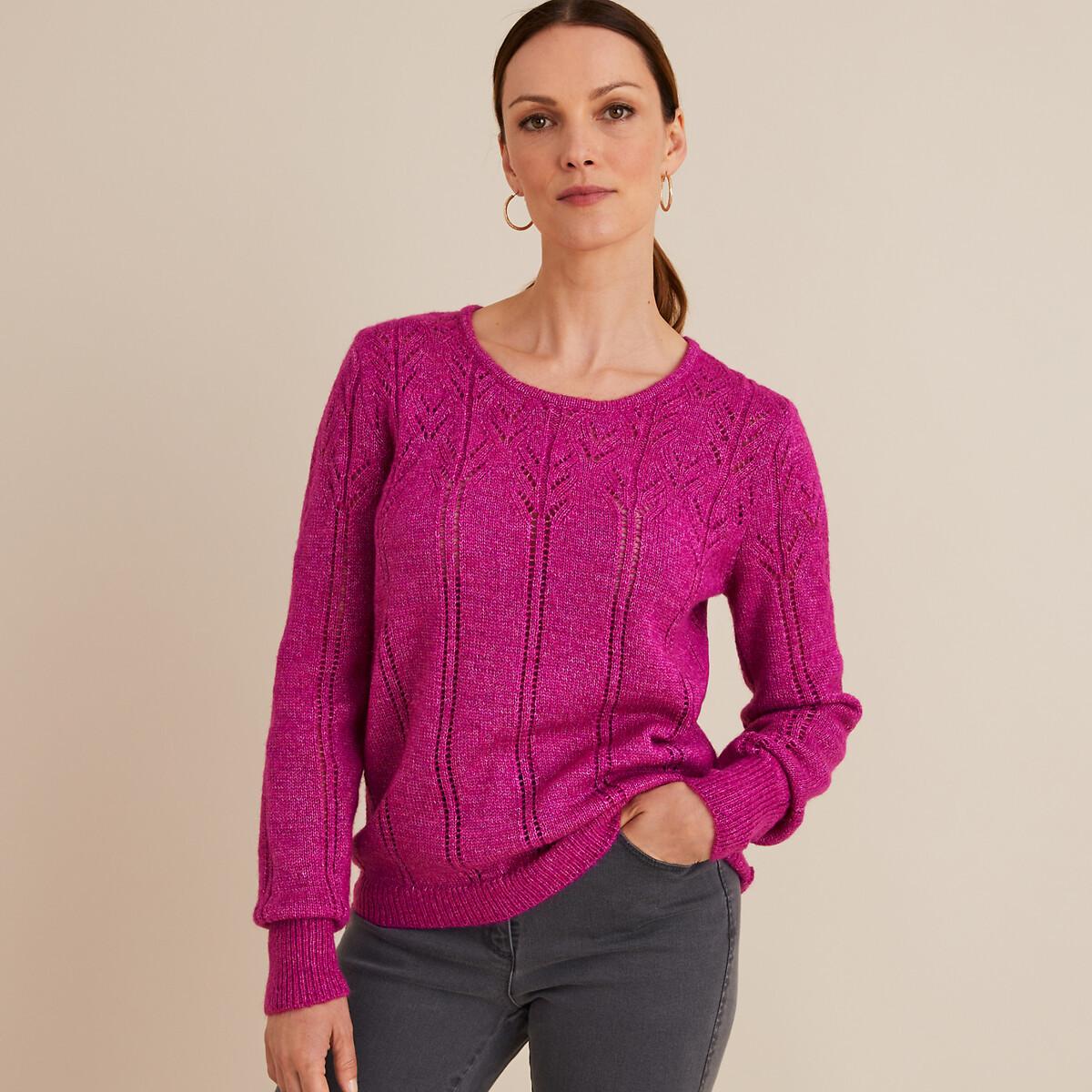 La Redoute Collections  Feinstrickpullover mit Rundhalsausschnitt & Pointelle-Muster 