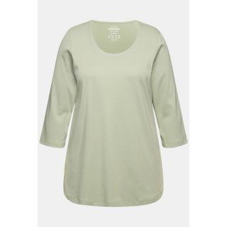 Ulla Popken  Shirt, A-Linie, verzierter Rundhalsausschnitt, 3/4-Arm 