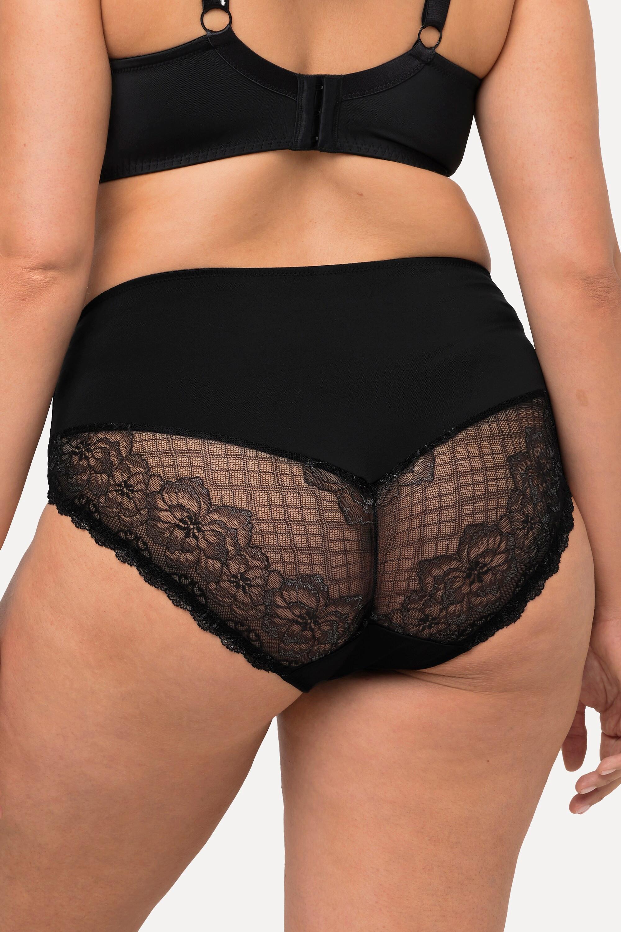 Ulla Popken Culotte midi Empiècement dentelle Microfibres  