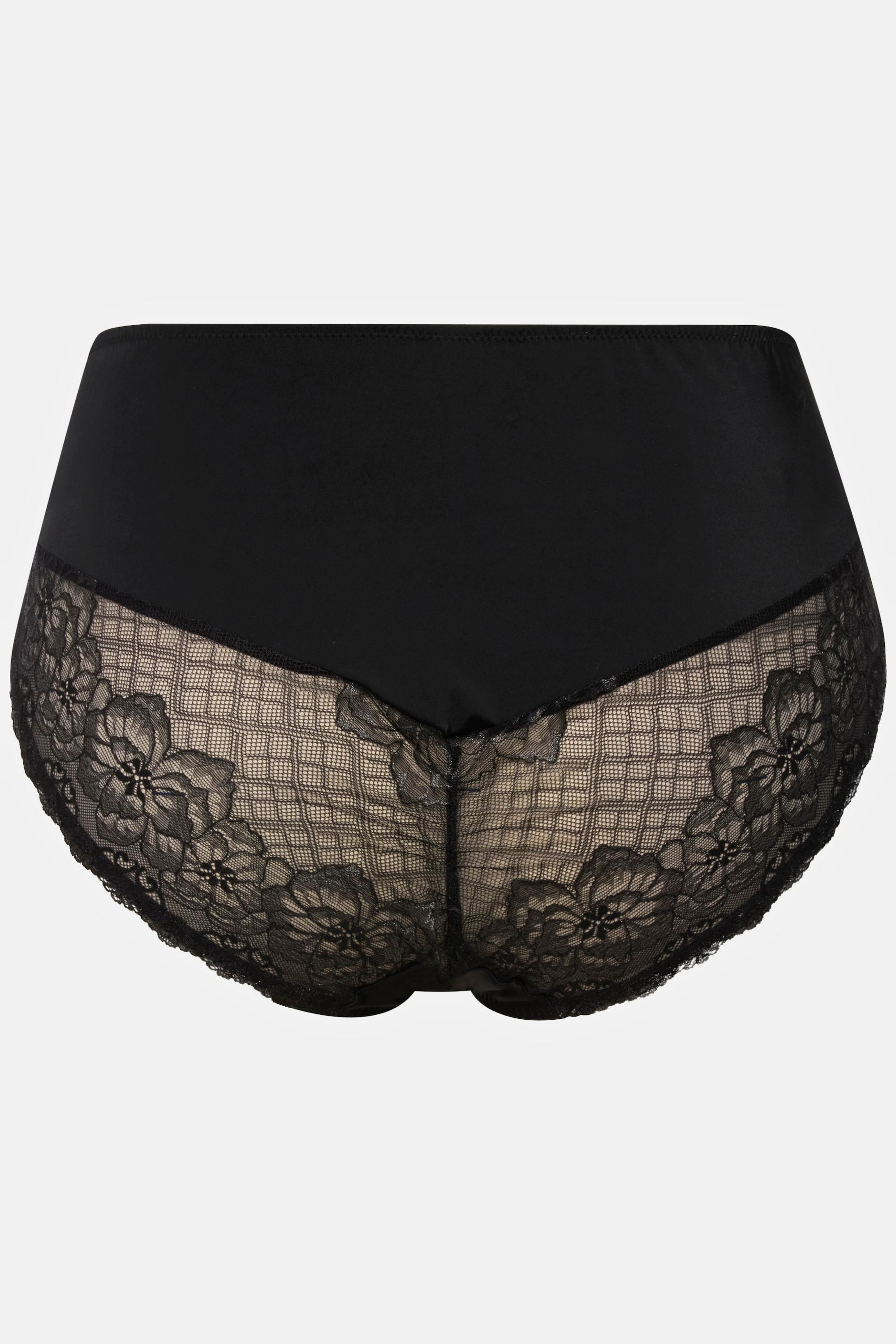 Ulla Popken Culotte midi Empiècement dentelle Microfibres  