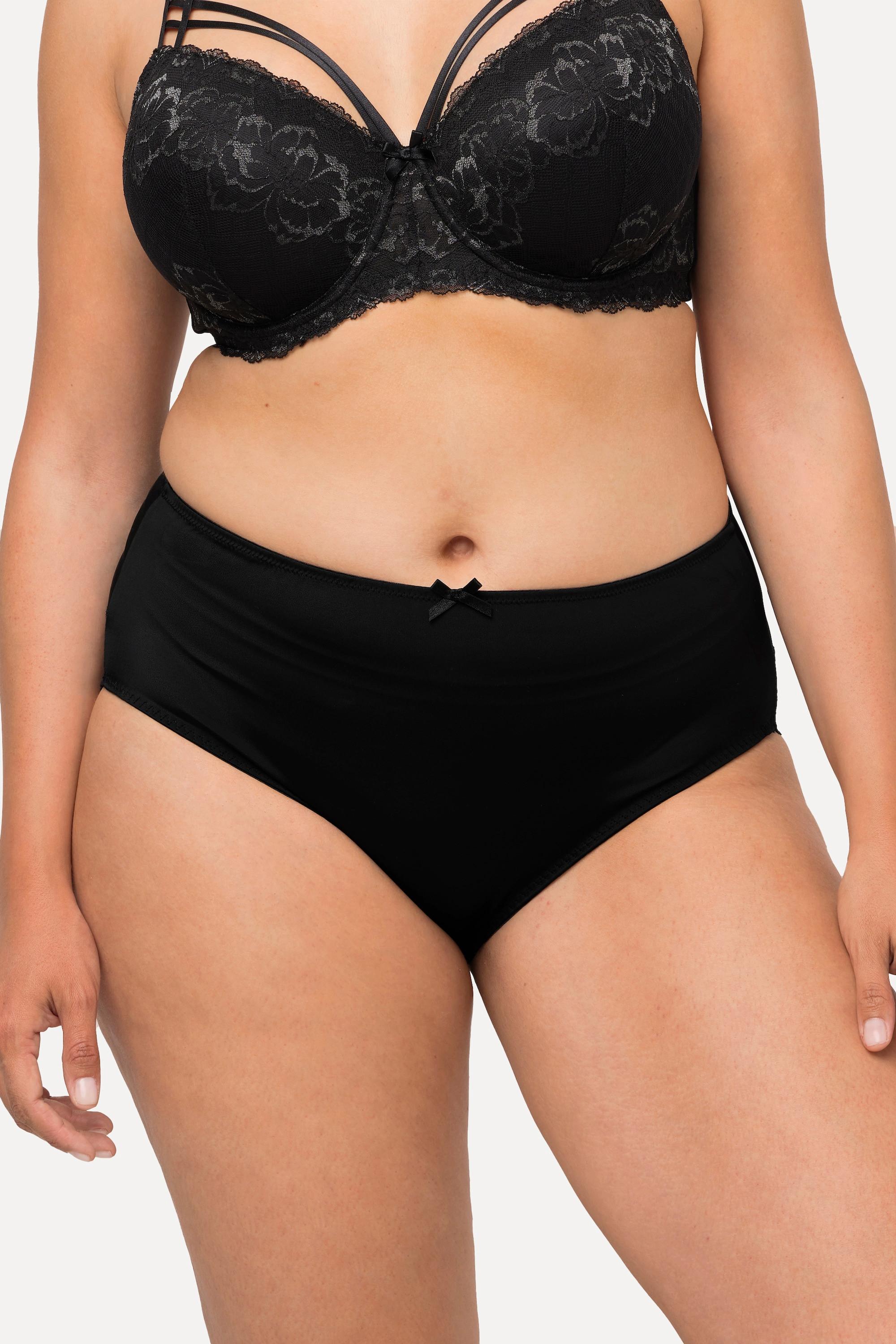 Ulla Popken Culotte midi Empiècement dentelle Microfibres  