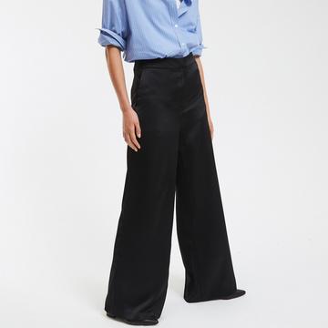 Pantalon large satiné