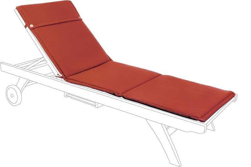 mutoni Coussin pour bain de soleil orange-rouge  