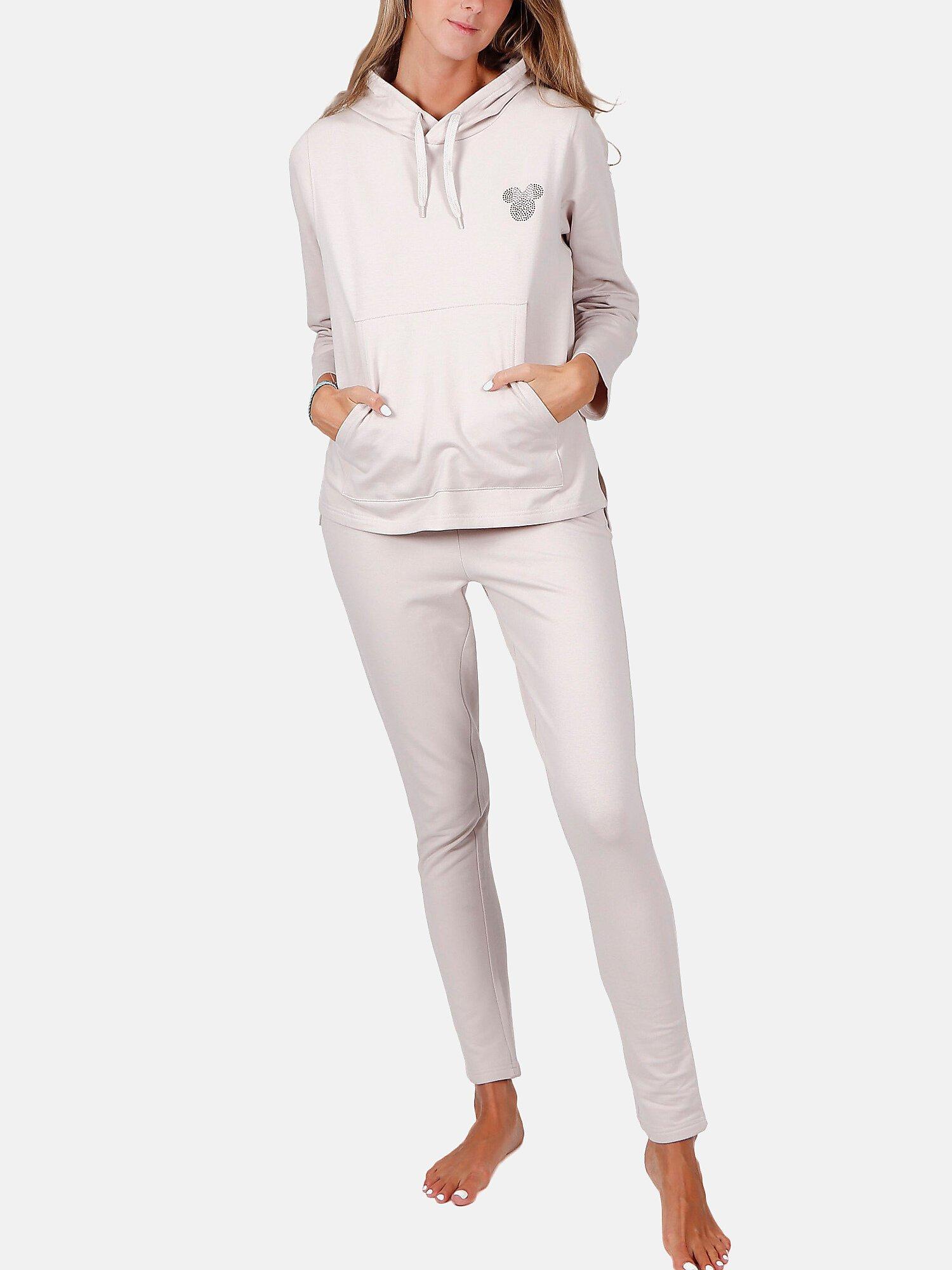 Image of Schlafanzug Innenbekleidung Leggings Sweat Kapuze Minnie Soft Disney Damen Elfenbein XXL