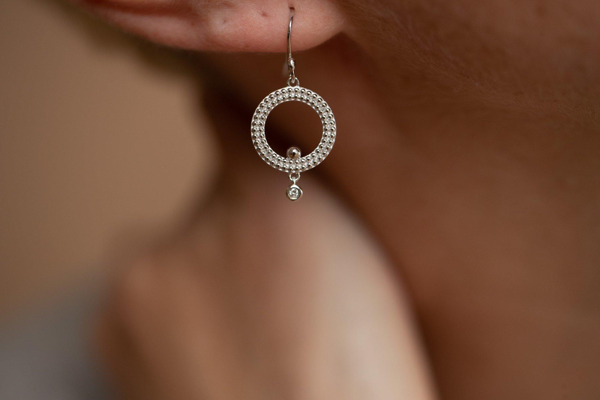 La Garçonne Diamant  Ohrringe aus Silber und Diamanten 