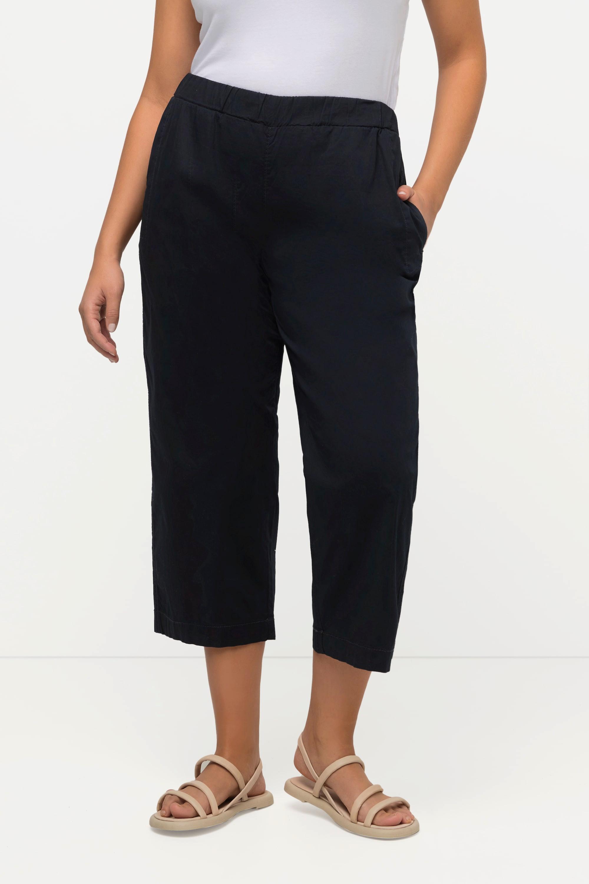 Ulla Popken  Pantalon 7/8 Ruby avec genoux préformés, jambes droites et taille élastique 