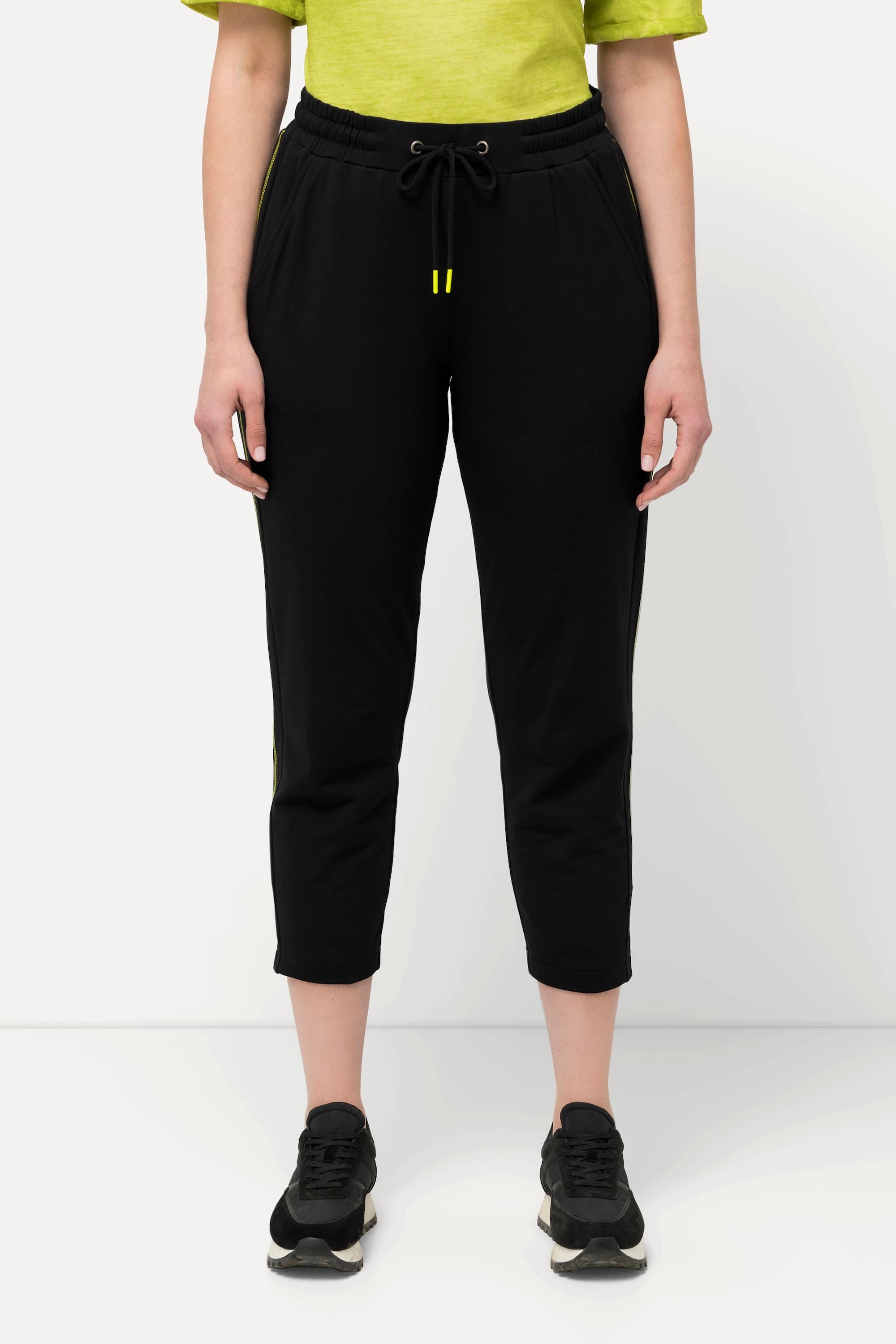 Ulla Popken  Pantalon en molleton, avec poches et taille élastique. Couture fantaisie. 