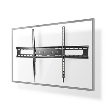 Support mural TV fixe | 60-100" | Poids maximal de l'écran supporté : 75kg | Distance minimale au mur : 30.5mm | Métal / Acier | Noir