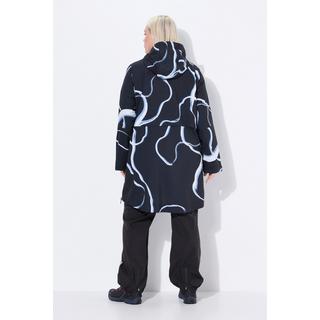 Ulla Popken Cappotto impermeabile da pioggia taglio svasato cappuccio zip  