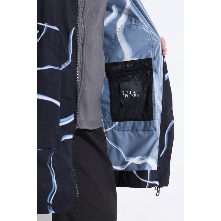 Ulla Popken Veste de pluie imperméable capuche fermeture zippée de chaque côté coupe évasée  